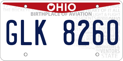 OH license plate GLK8260