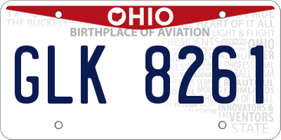 OH license plate GLK8261