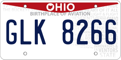 OH license plate GLK8266
