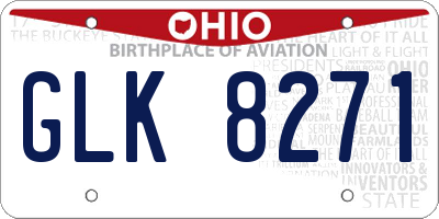 OH license plate GLK8271