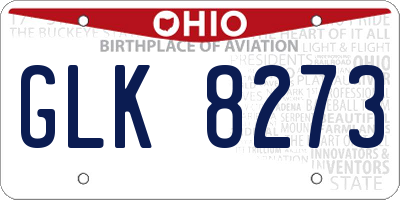 OH license plate GLK8273