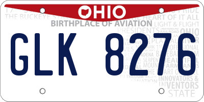 OH license plate GLK8276
