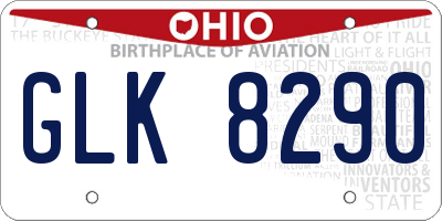 OH license plate GLK8290