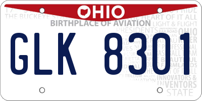 OH license plate GLK8301