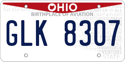 OH license plate GLK8307