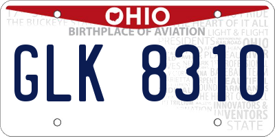 OH license plate GLK8310