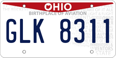 OH license plate GLK8311