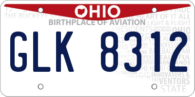 OH license plate GLK8312