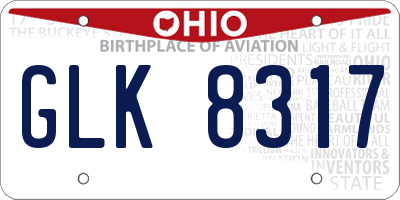 OH license plate GLK8317