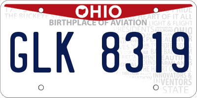 OH license plate GLK8319