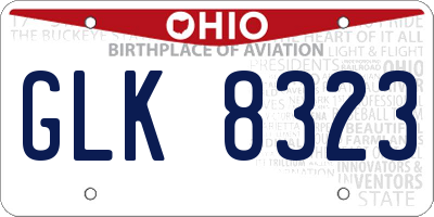OH license plate GLK8323