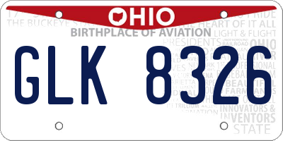 OH license plate GLK8326