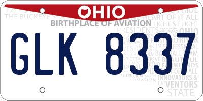 OH license plate GLK8337