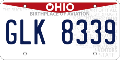 OH license plate GLK8339