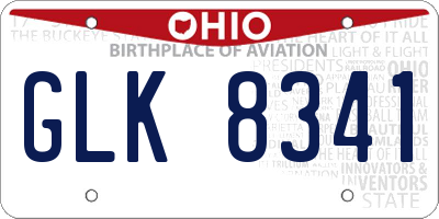 OH license plate GLK8341