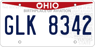 OH license plate GLK8342