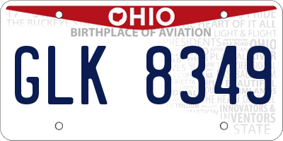 OH license plate GLK8349