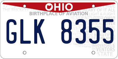 OH license plate GLK8355