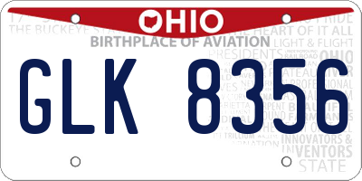 OH license plate GLK8356