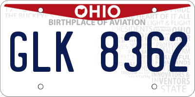 OH license plate GLK8362