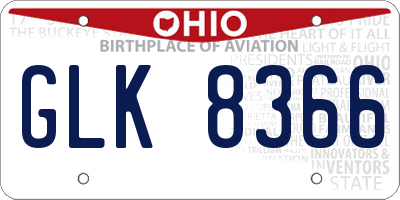 OH license plate GLK8366
