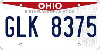 OH license plate GLK8375