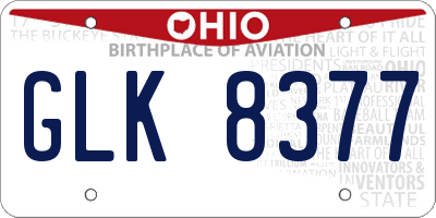 OH license plate GLK8377