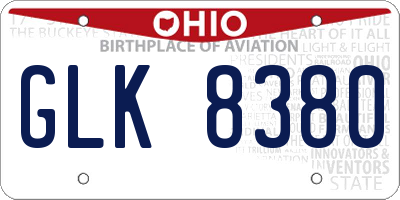 OH license plate GLK8380