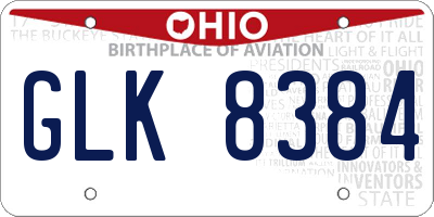 OH license plate GLK8384