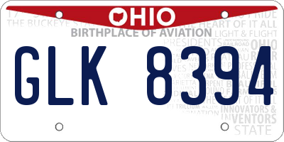 OH license plate GLK8394