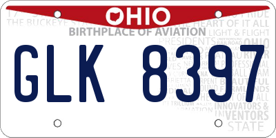 OH license plate GLK8397