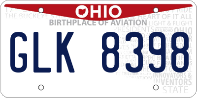 OH license plate GLK8398