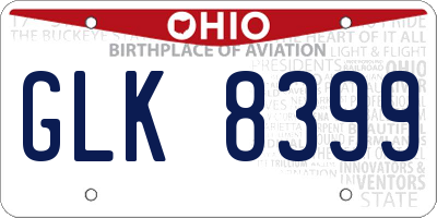 OH license plate GLK8399