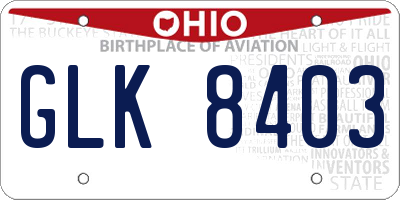 OH license plate GLK8403