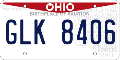 OH license plate GLK8406
