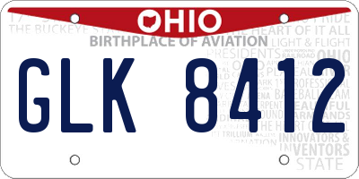 OH license plate GLK8412