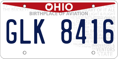OH license plate GLK8416