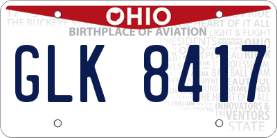 OH license plate GLK8417