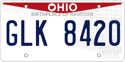 OH license plate GLK8420