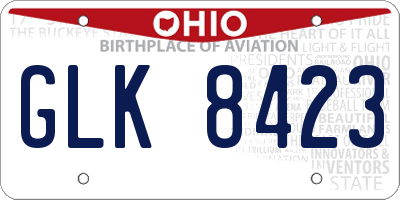 OH license plate GLK8423
