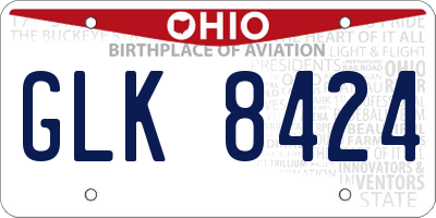 OH license plate GLK8424