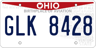OH license plate GLK8428