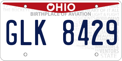 OH license plate GLK8429