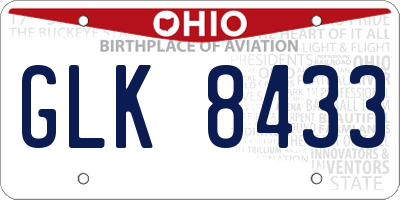 OH license plate GLK8433
