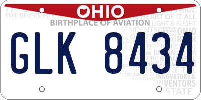 OH license plate GLK8434