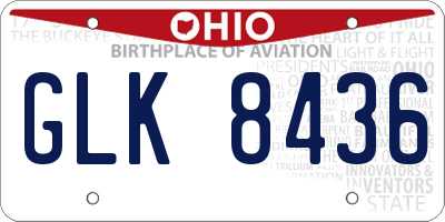 OH license plate GLK8436