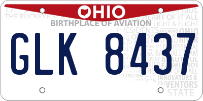 OH license plate GLK8437