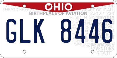 OH license plate GLK8446