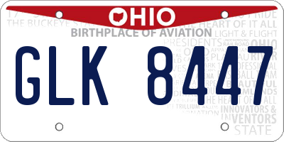 OH license plate GLK8447