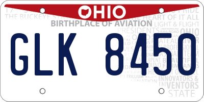 OH license plate GLK8450